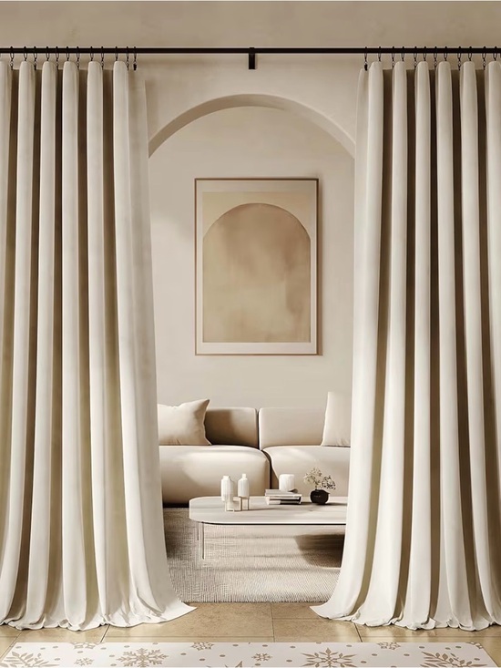 Other - Elegant Cream Drapery Panels - Soft Neutral Curtains